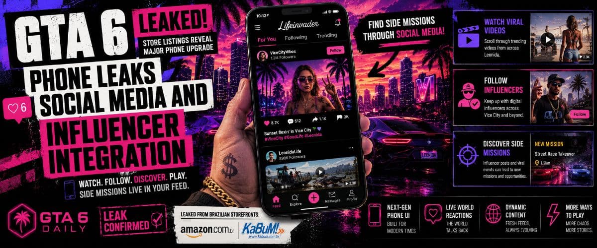 GTA 6 Phone Leaks Social Media and Influencer Integration by GTA6 Daily