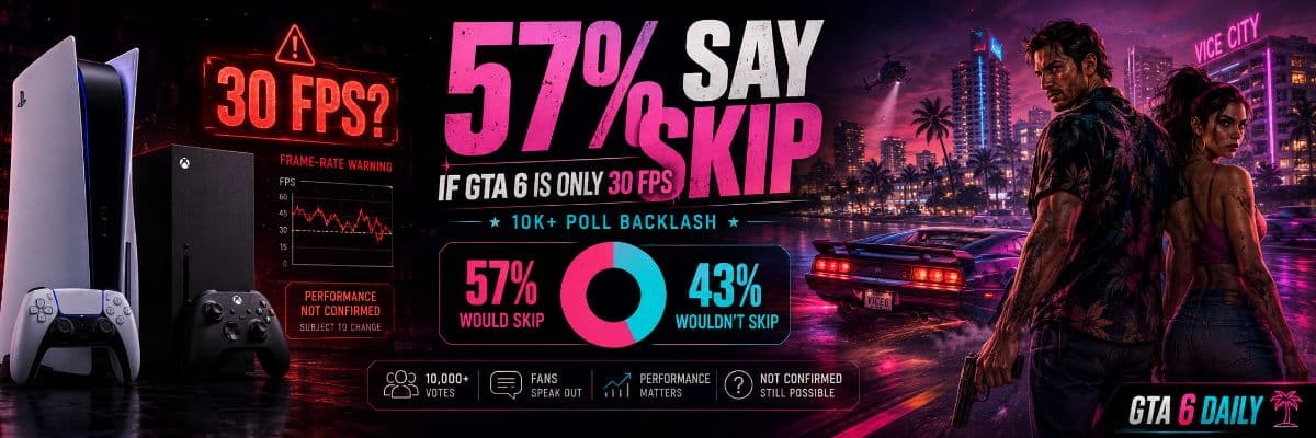 57% of Fans Say They Would Skip GTA 6 If It Launches at 30 FPS by GTA6 Daily
