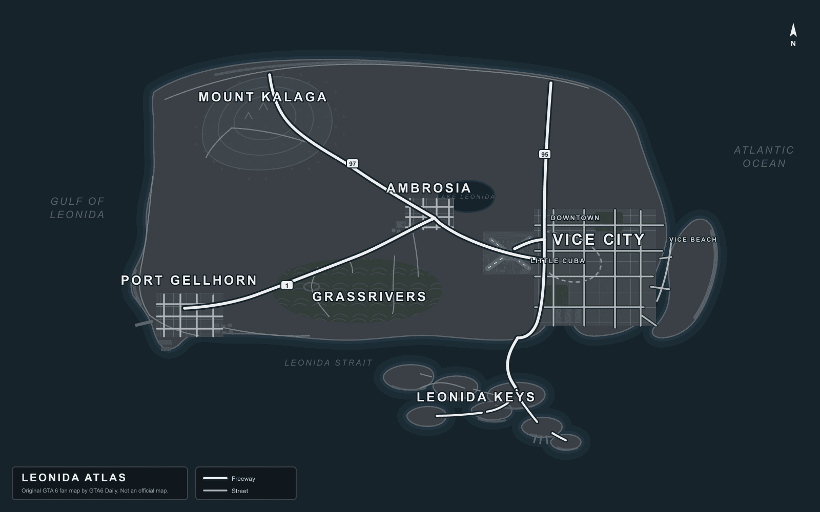 Turtle Key mini-map location on the Leonida Atlas
