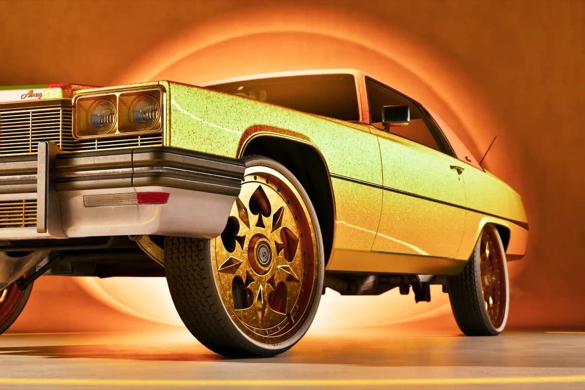 A customized classic Albany sedan at Rideout Customs in an official GTA 6 screenshot