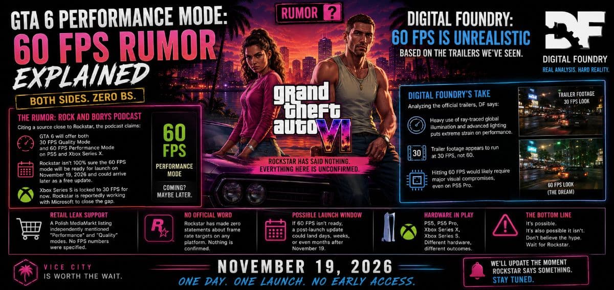 GTA 6 Performance Mode: What the 60 FPS Rumor Actually Says by GTA6 Daily