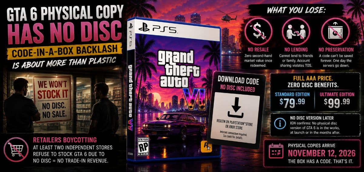 GTA 6 Physical Copy Has No Disc: Why the Code-in-a-Box Backlash Is About More Than Plastic by GTA6 Daily