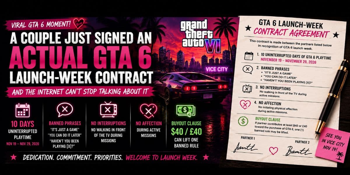 A Couple Just Signed an Actual GTA 6 Launch-Week Contract, and the Internet Cannot Stop Talking About It by GTA6 Daily