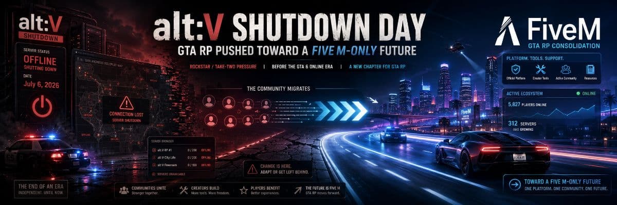 alt:V Shutdown Day Is Here, and GTA RP Is Being Pushed Toward a FiveM-Only Future by GTA6 Daily