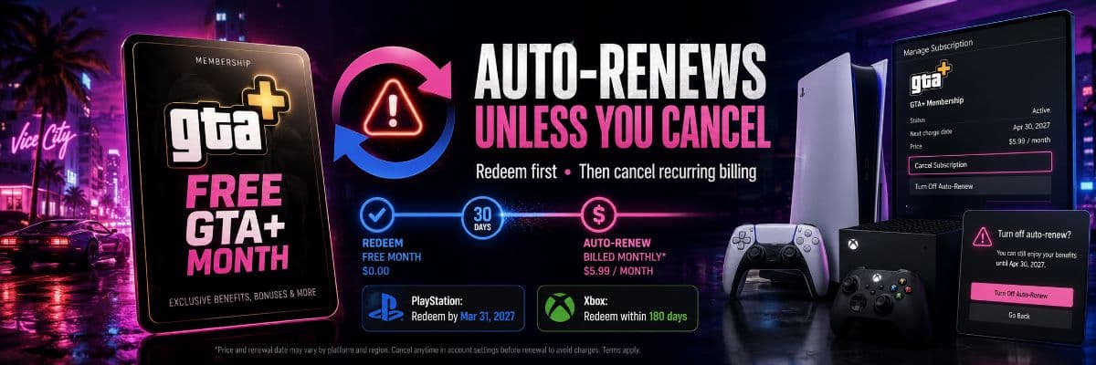 GTA 6's Free GTA+ Month Auto-Renews Unless You Cancel It by GTA6 Daily